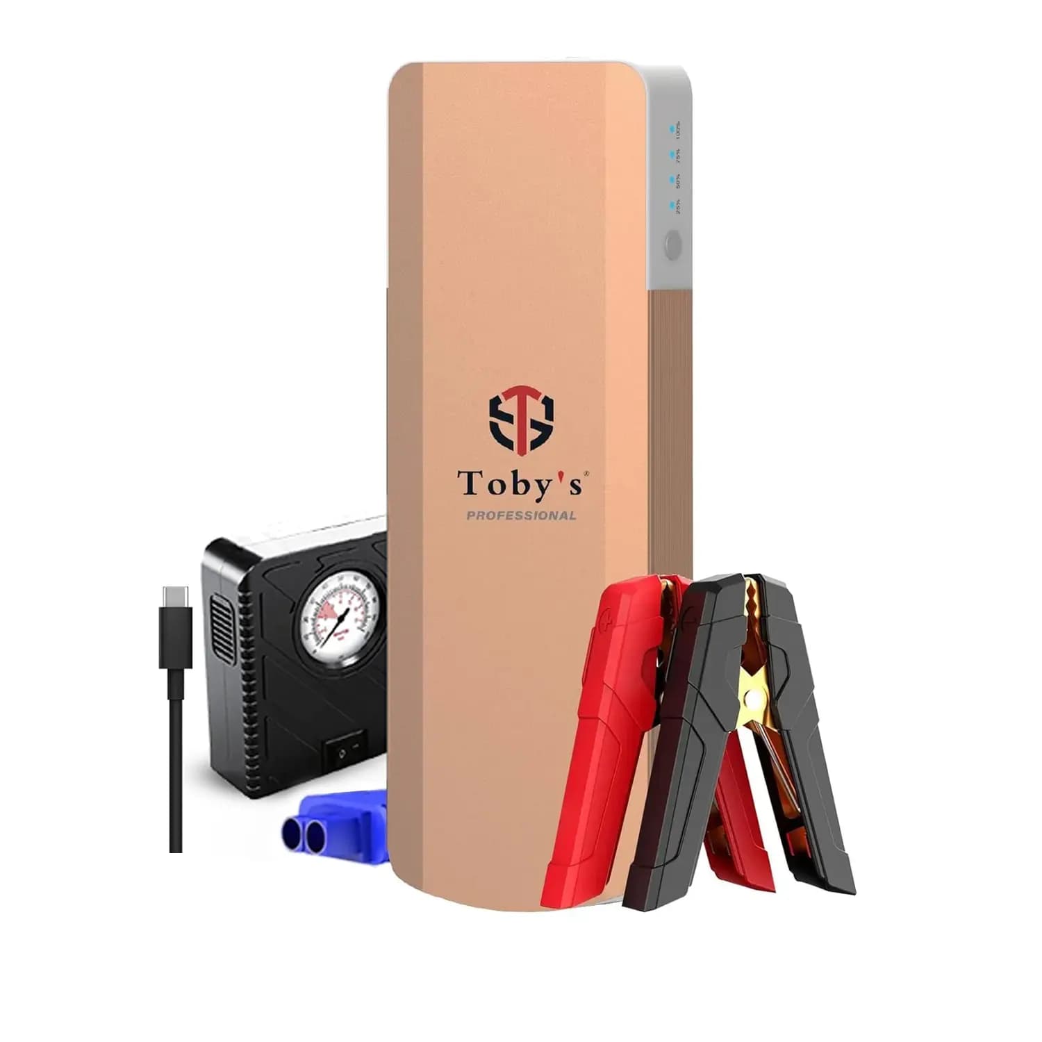 Toby’s X19 PRO Compressor 1500A Jump Starter 16000mAh 12V Power Bank with Tire Inflator & PD 30W Fast Charging