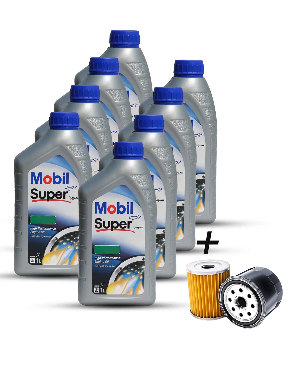 باقة 10 الف تشمل 8 لتر زيت 5W30 موبيل + فلتر زيت