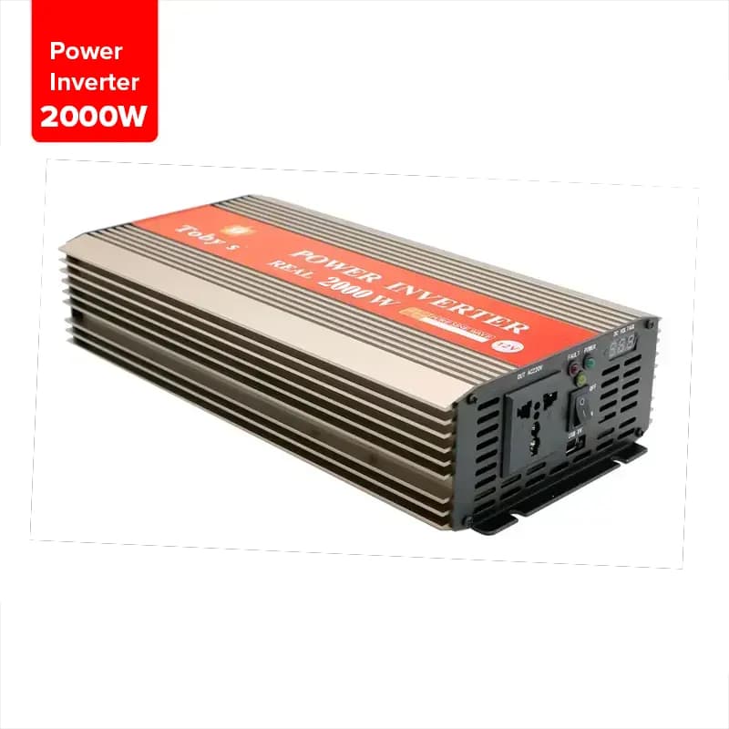 2000W Car Inverter 12V DC to 220V AC Modified Sine Wave with Digital LED Screen, USB & AC Outlet
