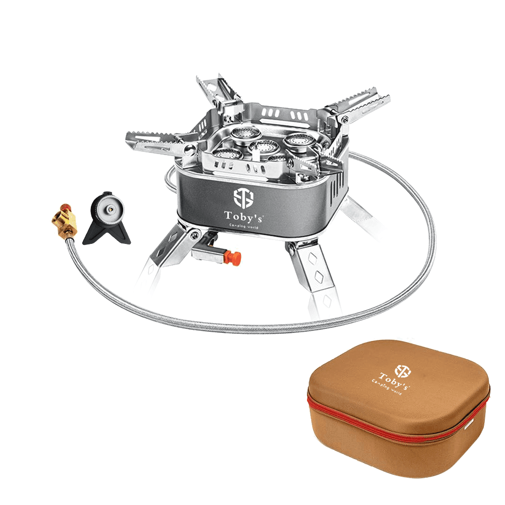 Toby’s Stove-07 15800W Windproof 5-Core Portable Camping Gas Stove with Electronic Ignition