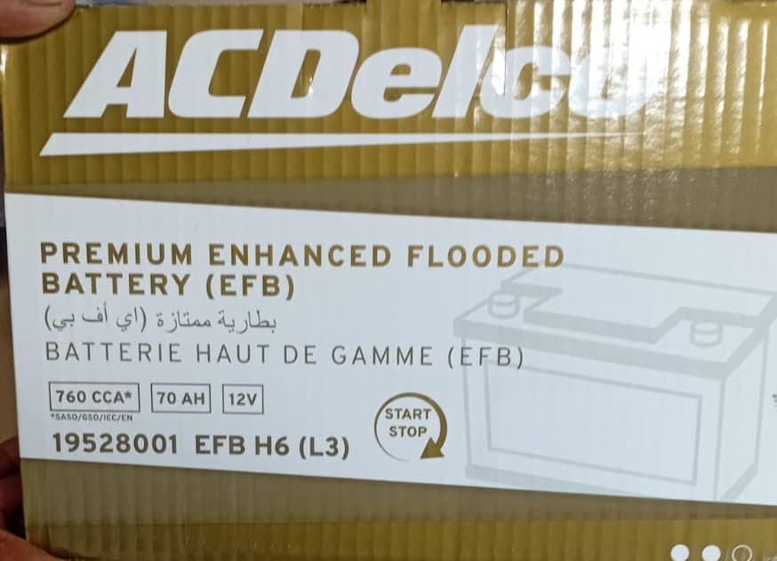 AcDelco Battery DIN70AH capacity (48-7) - EFB-H6(L3)