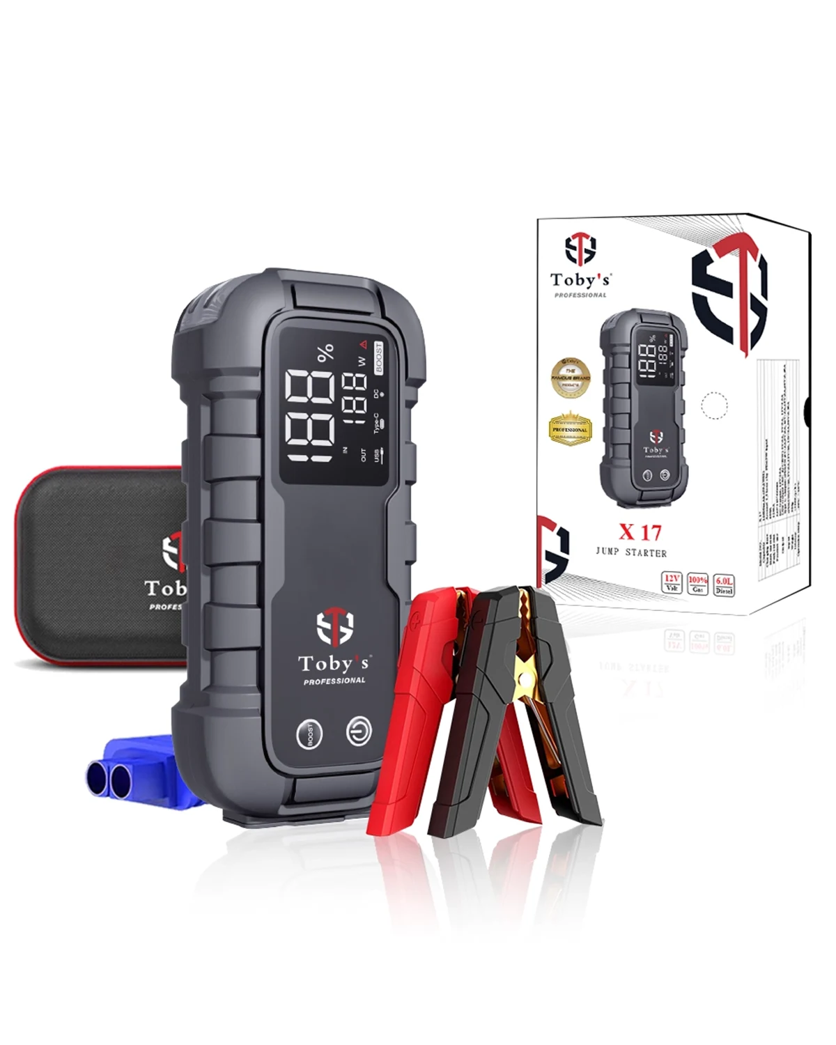 Toby’s X17 Jump Starter For Cars 16000mAh And 59.2WH Power Bank For Electronic Devices