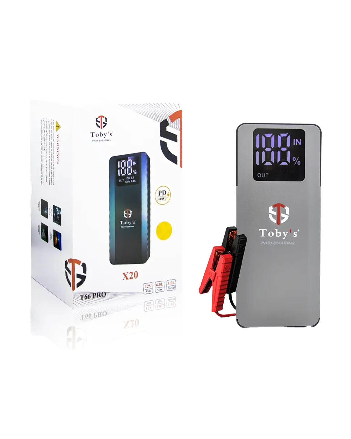 قافز تشغيل للسيارات توبي X20 (T66 Pro) بسعة 16000mAh و 59.2WH مع بنك طاقة للأجهزة الإلكترونية