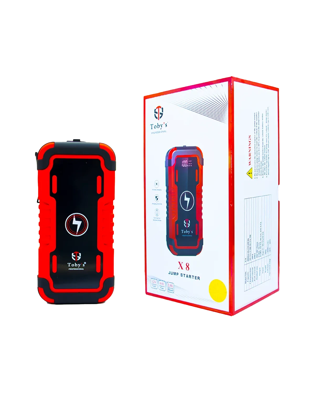 قافز تشغيل قوي للسيارات توبي X8 بسعة 8000mAh و 29.6WH مع بنك طاقة لاسلكي للأجهزة الإلكترونية