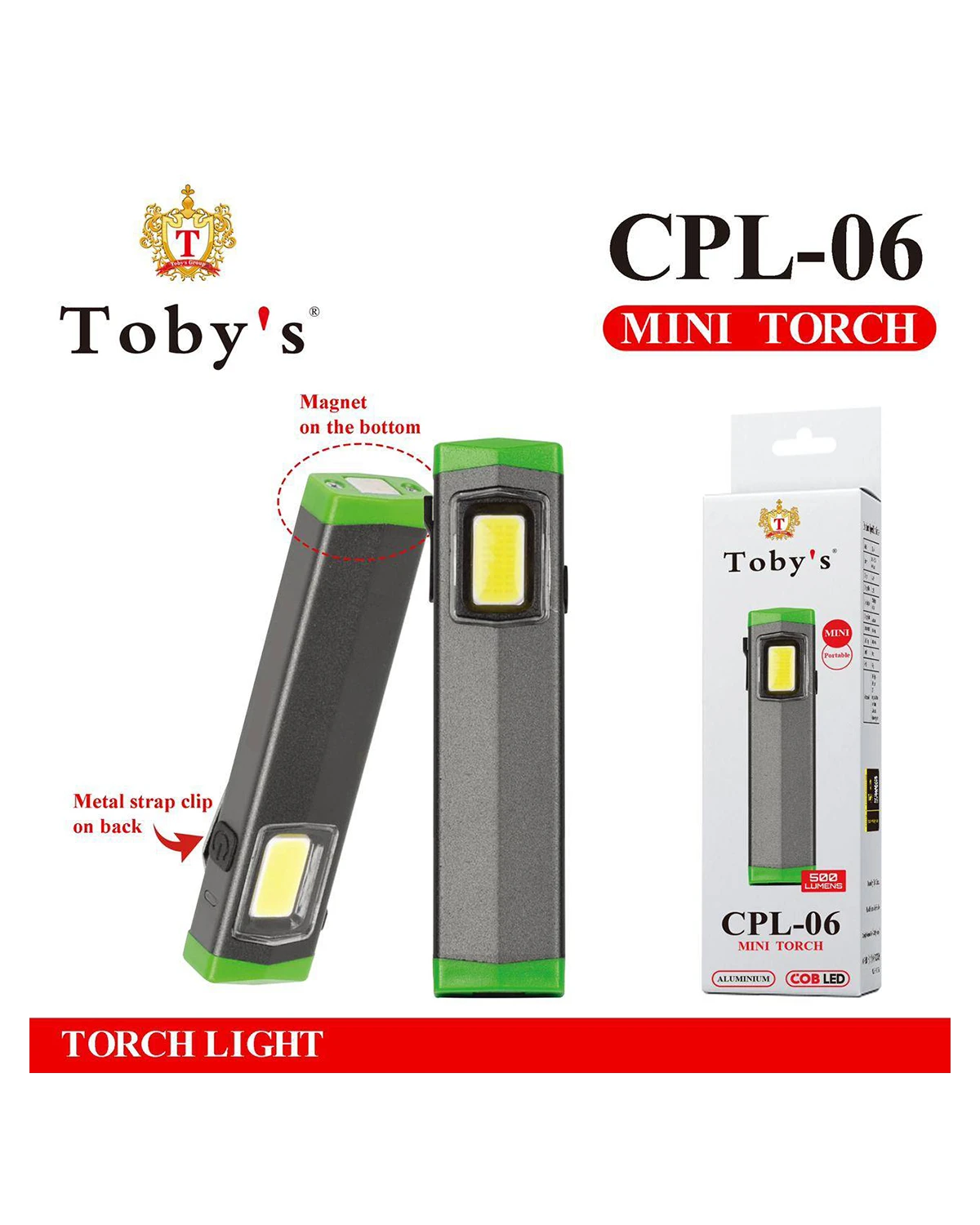 مصباح يدوي صغير من الألومنيوم بتقنية LED COB بقوة 3 وات من Toby's CPL-06-CPL 06