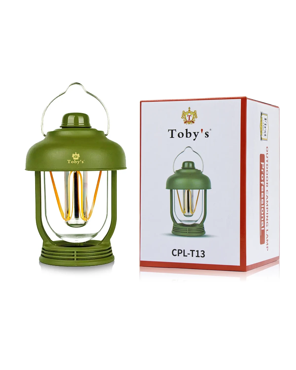 مصباح تخييم LED CPL-T13 الجديد من Toby's، مقاوم للماء، محمول، مصباح طوارئ معلق قابل للتعتيم، مصباح خيمة قابل لإعادة الشحن للمشي لمسافات طويلة في الهواء الطلق (أخضر)-CPL T13