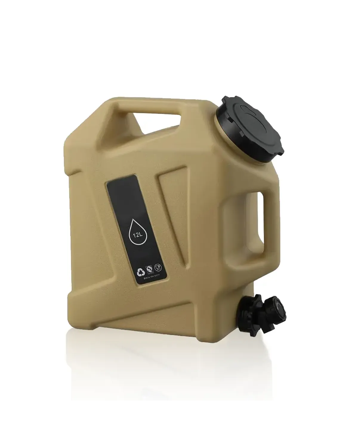 حاوية مياه التخييم من توبي مع صنبور، إبريق ماء سعة 3.2 جالون، حاويات تخزين مياه كبيرة، خزان مياه خالٍ من البيسفينول أ، علبة طوارئ محمولة لقيادة السيارة والتخييم والمشي لمسافات طويلة-12L Jerry Can