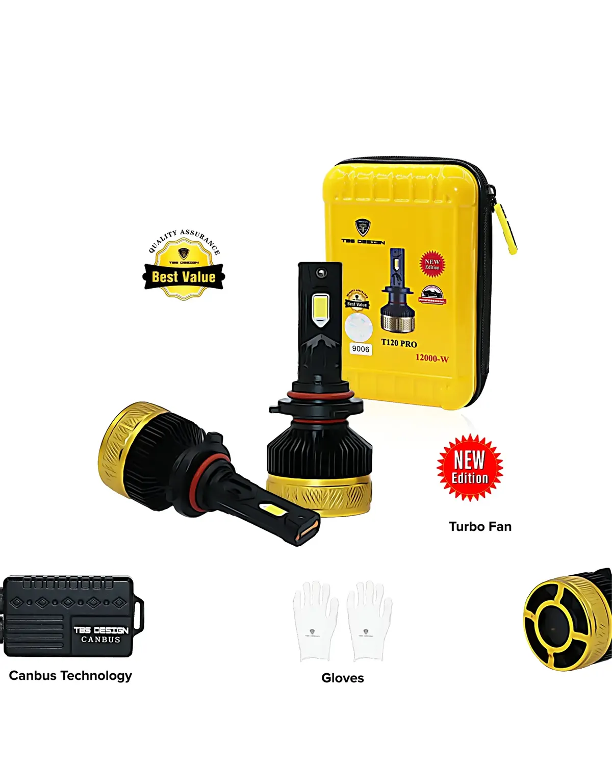 TBS T120 PRO H4 2 Pieces Car LED Headlight Bulbs Original 240W Power 24000 Lumens With Color Temperature 6500K - T120 PRO HL