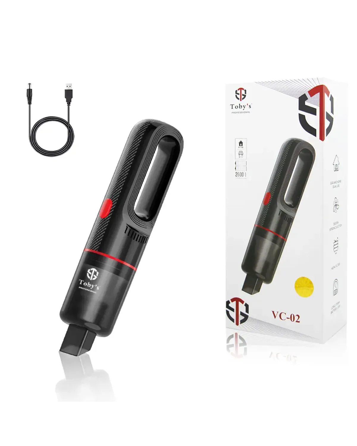 Tobys VC-02 3500PA Handheld Car Vacuum Cleaner Mini Portable Car Auto Home Duster Remover - VC 02