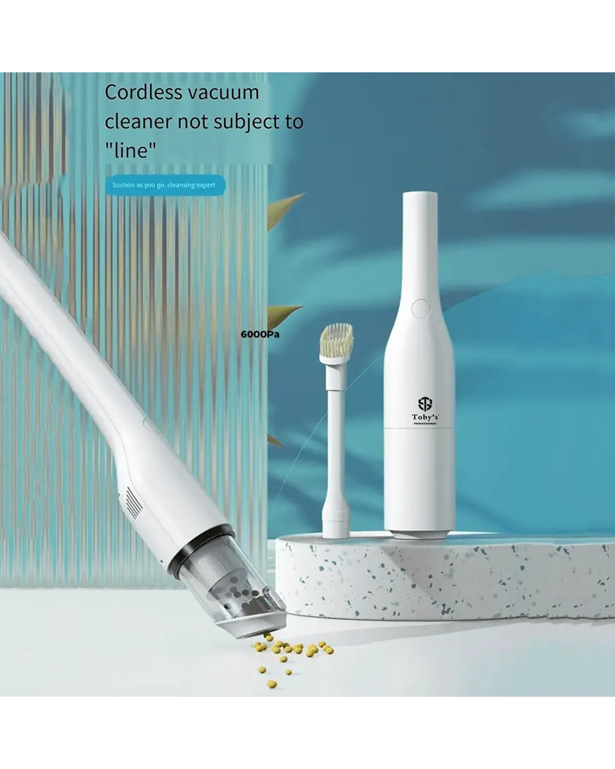 Tobys Wireless VC-03 Large Suction Portable Home Car Dual-Purpose Handheld High Power Desktop Cleaning Vacuum Cleaner - VC 03 Image - Image 2