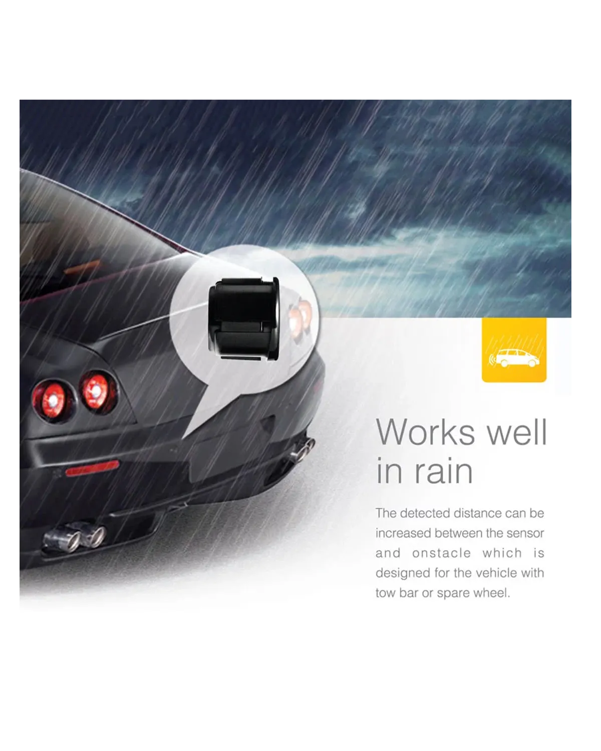 مستشعر ركن السيارة باللون الرمادي مع شاشة LED ونظام إنذار صوتي - Parking Sensor Grey
